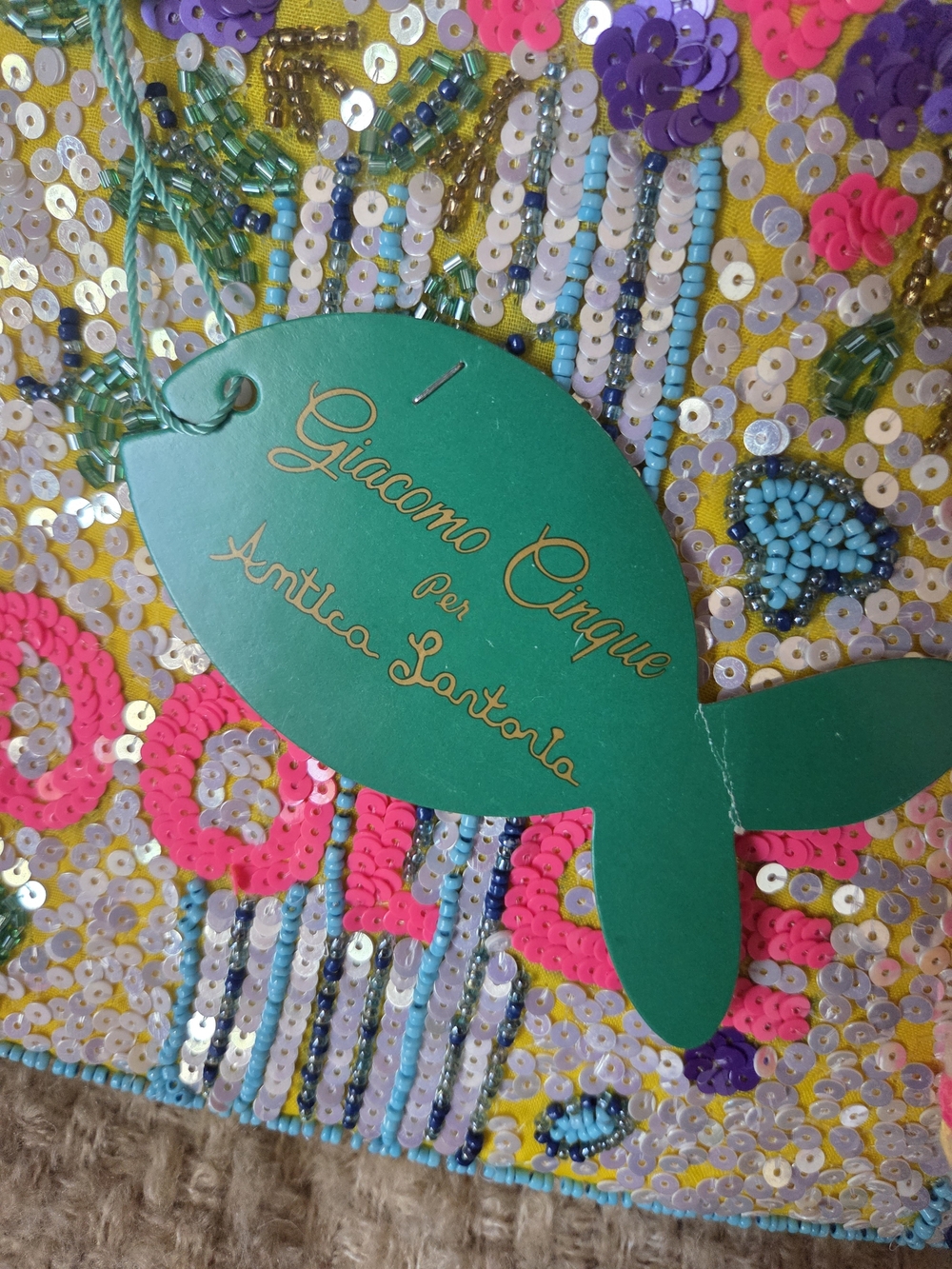 Antica Sartoria "Dolce Vita" Beaded Clutch From Italy - Picture 2 of 9